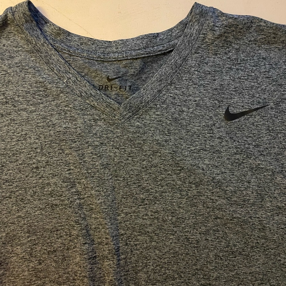 Grey Women’s Nike V-Neck DriFit shirt